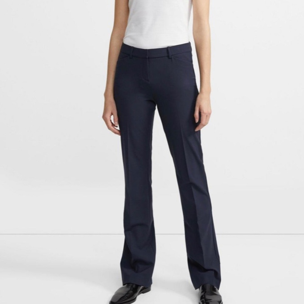 Theory Stretch Wool Relaxed Straight Pant